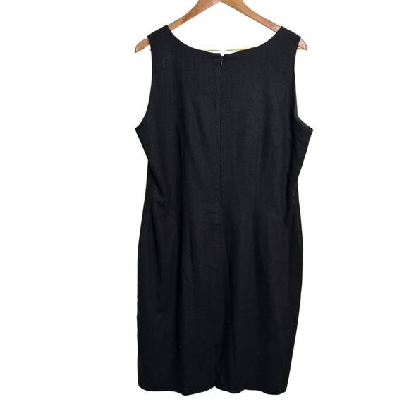 Coldwater Creek Size 16 Linen Blend Black Lined Shift Dress - Picture 4 of 5